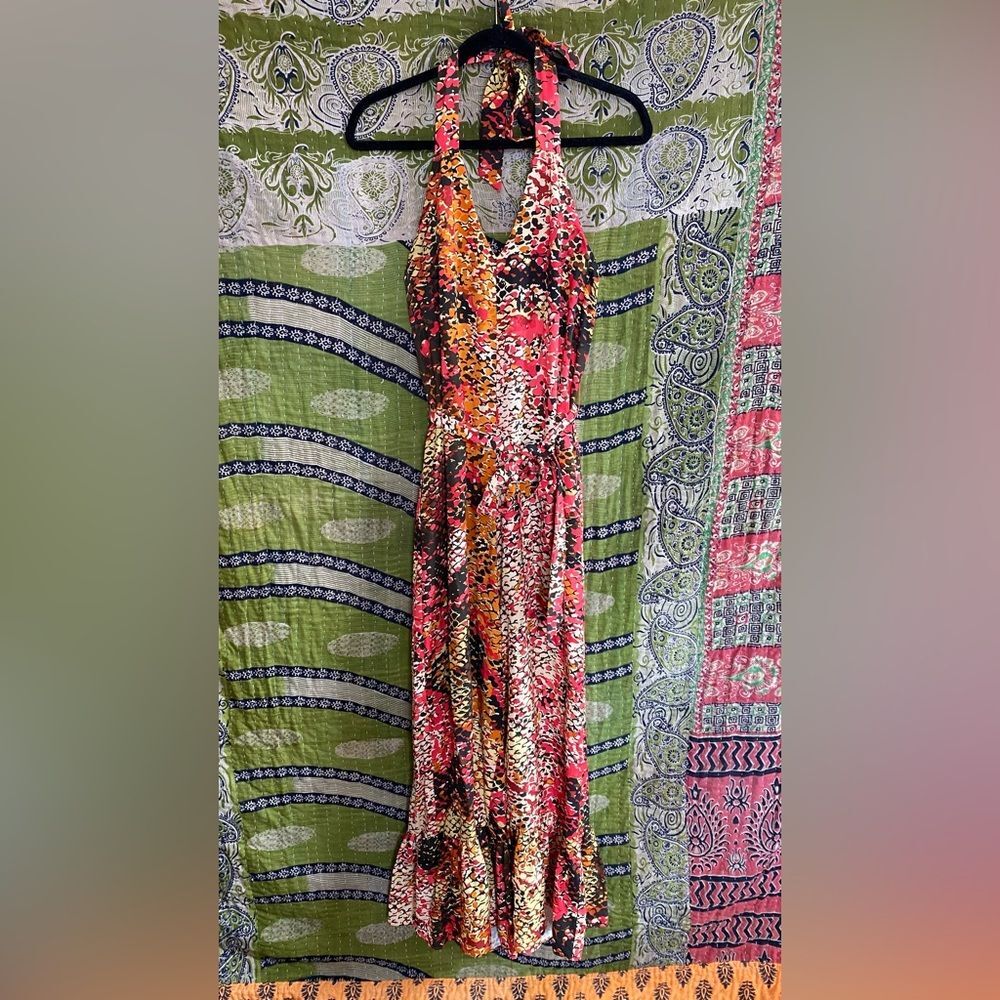 NWOT Plenty by Tracy Reese Pink Python Free Flow Wide Leg Jumpsuit Size Small - Picture 2 of 15